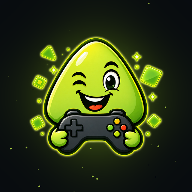 XOI GAME's cheerful green mascot holding a game controller
